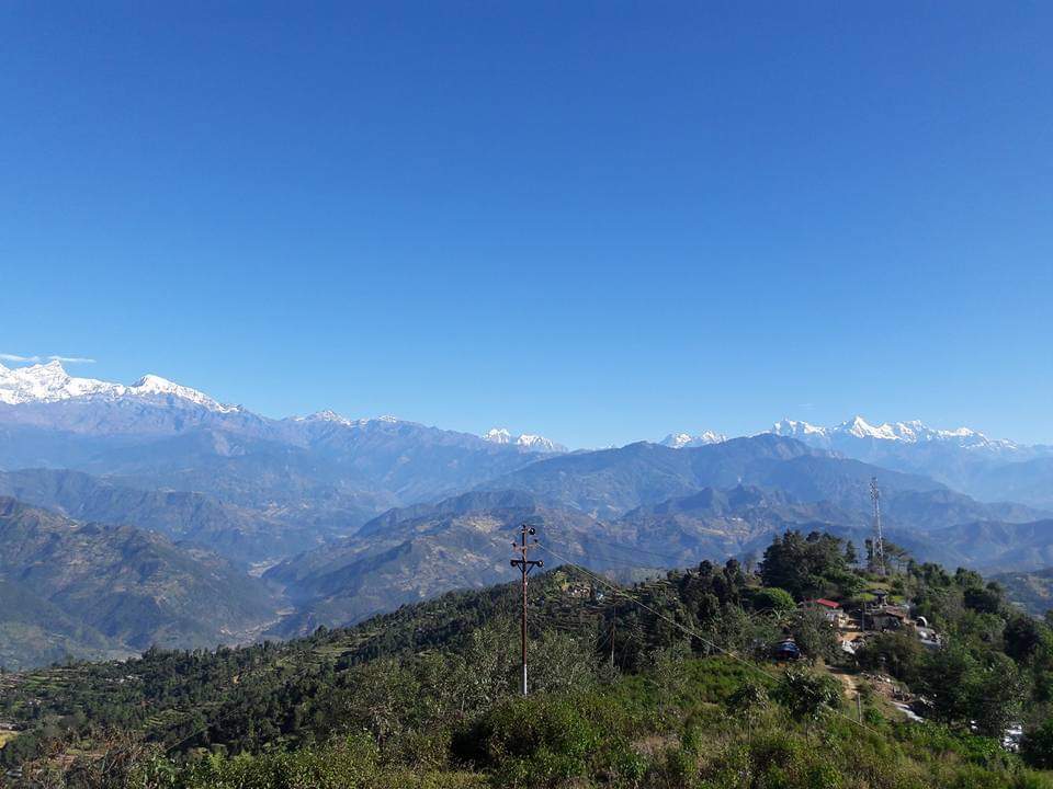 Himalayan hills surrounding Shubha Farm in Gorkha